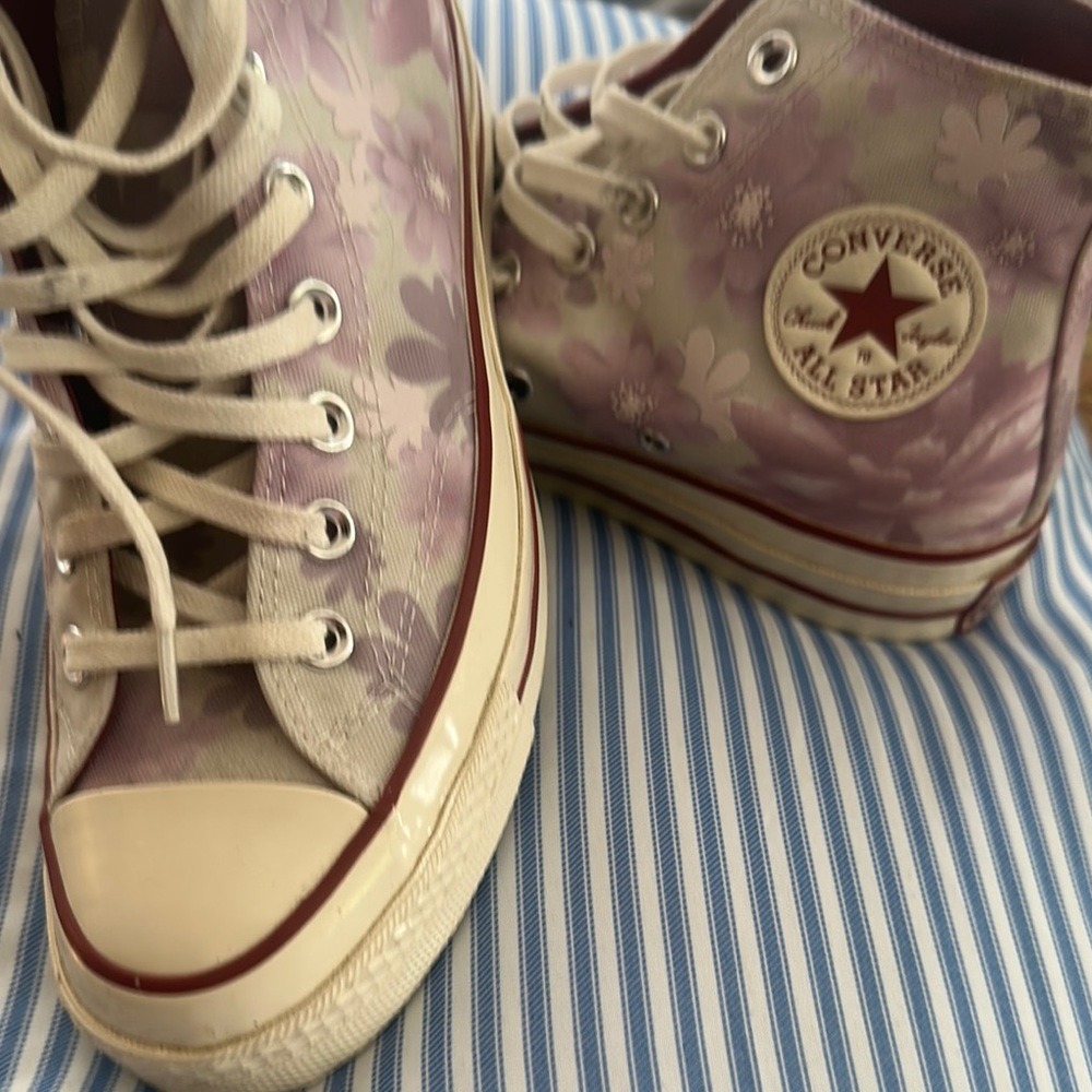 Converse Lavender Floral High-Tops